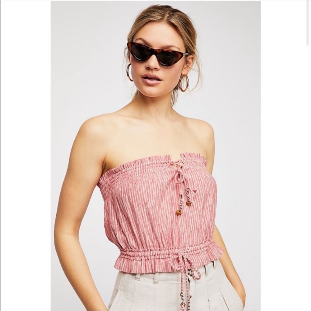 We The Free Red Stripe Tube Top